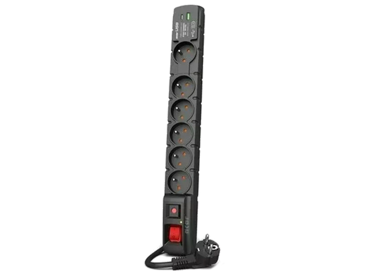 Listwa HSK DATA ACAR S6 czarny 3M USB A+C