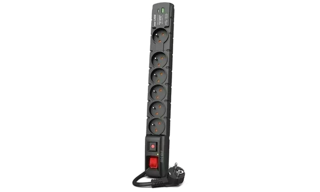 Listwa HSK DATA ACAR S6 czarny 3M USB A+C