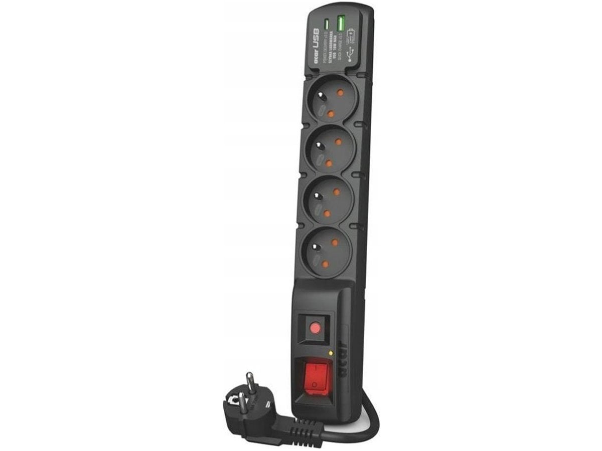 Listwa HSK DATA ACAR F4 czarny 3M USB A+C
