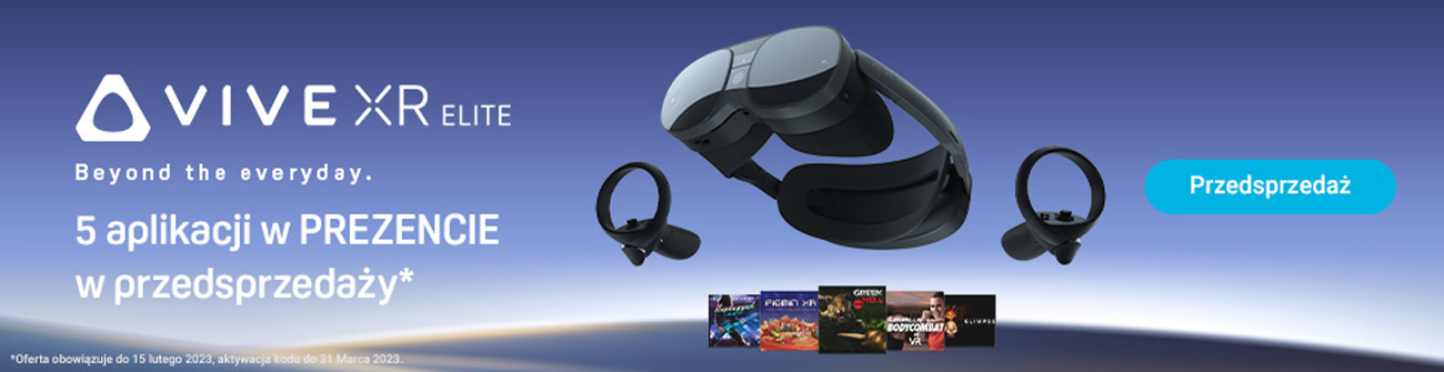 Grafika przedsprzedażowa gogli VR HTC VIVE XR Elite