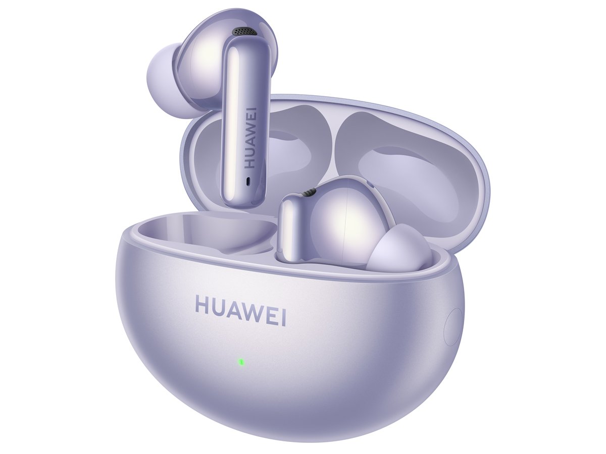 Huawei FreeBuds 6i Kabellose Kopfhörer Lila - Vorderansicht mit Ladeetui