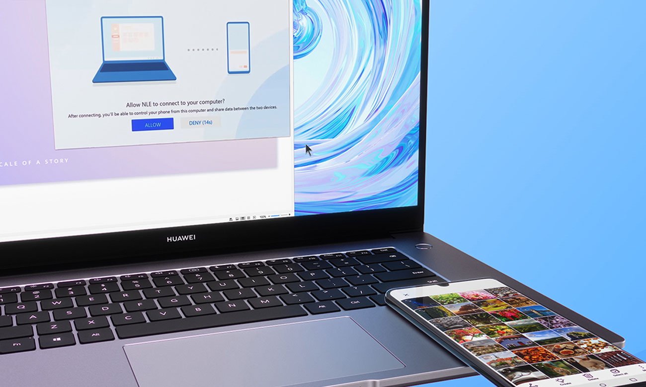 Huawei MateBook D 15 parowanie smartfona