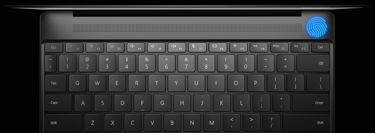 Huawei MateBook X czytnik linii papilarnych