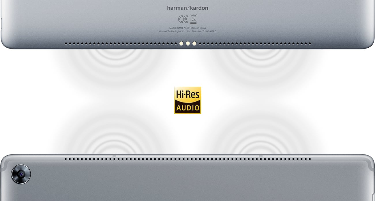 Szary Huawei MediaPad M5 LTE cztery głośniki Harman Kardon