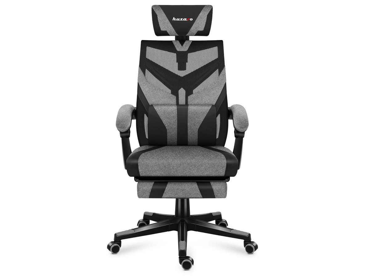 Fotel gamingowy Huzaro Combat 5.0 Grey - Widok od przodu