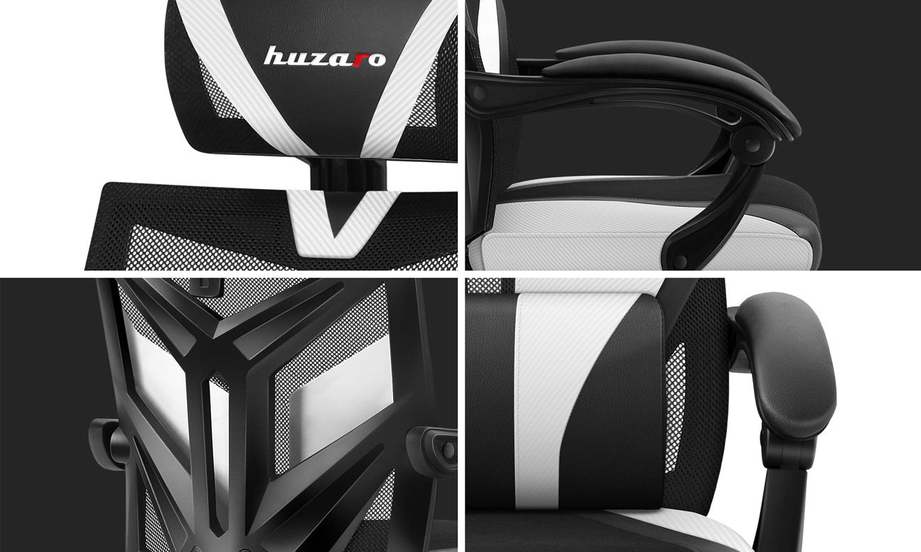 Fotel gamingowy Huzaro Combat 5.0 White - Grafika prezentująca funkcje fotela