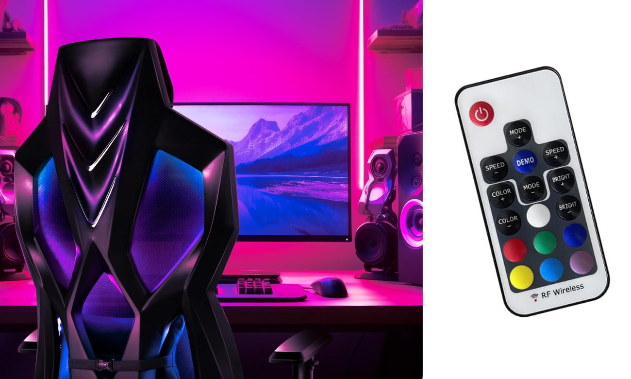 Fotel gamingowy Huzaro Combat 6.2 Black RGB - Oświetlenie LED zasilane USB