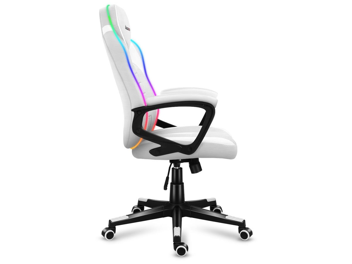Fotel gamingowy Huzaro Force 2.5 RGB White Mesh - Widok prawego boku