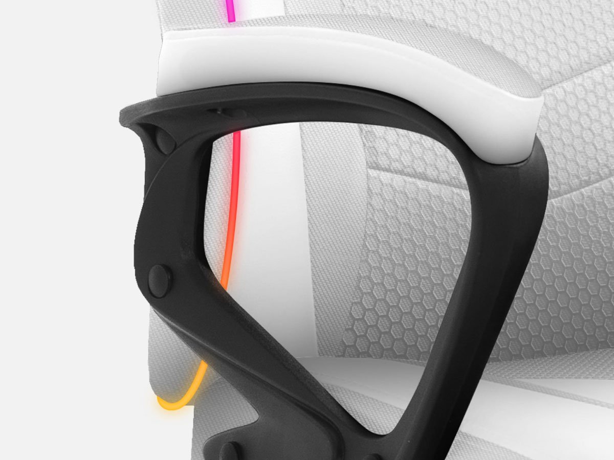 Fotel gamingowy Huzaro Force 2.5 RGB White Mesh - Podłokietniki