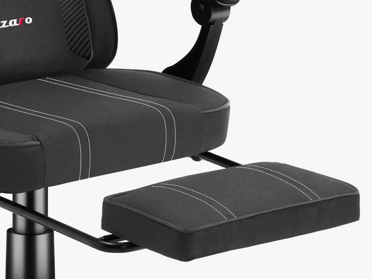 Fotel gamingowy Huzaro Force 3.7 Carbon Black - Regulowany podnóżek