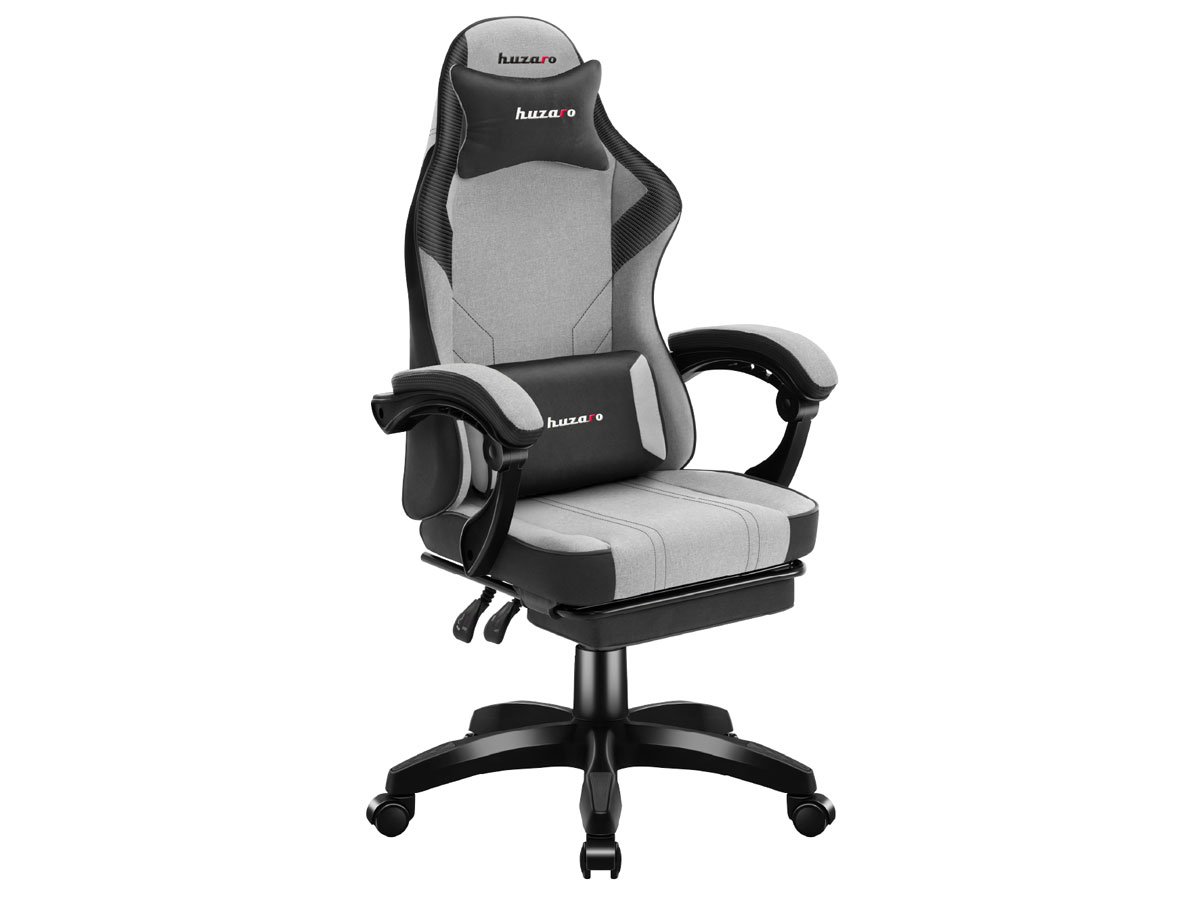 Fotel gamingowy Huzaro Force 3.7 Grey - Widok od przodu pod kątem