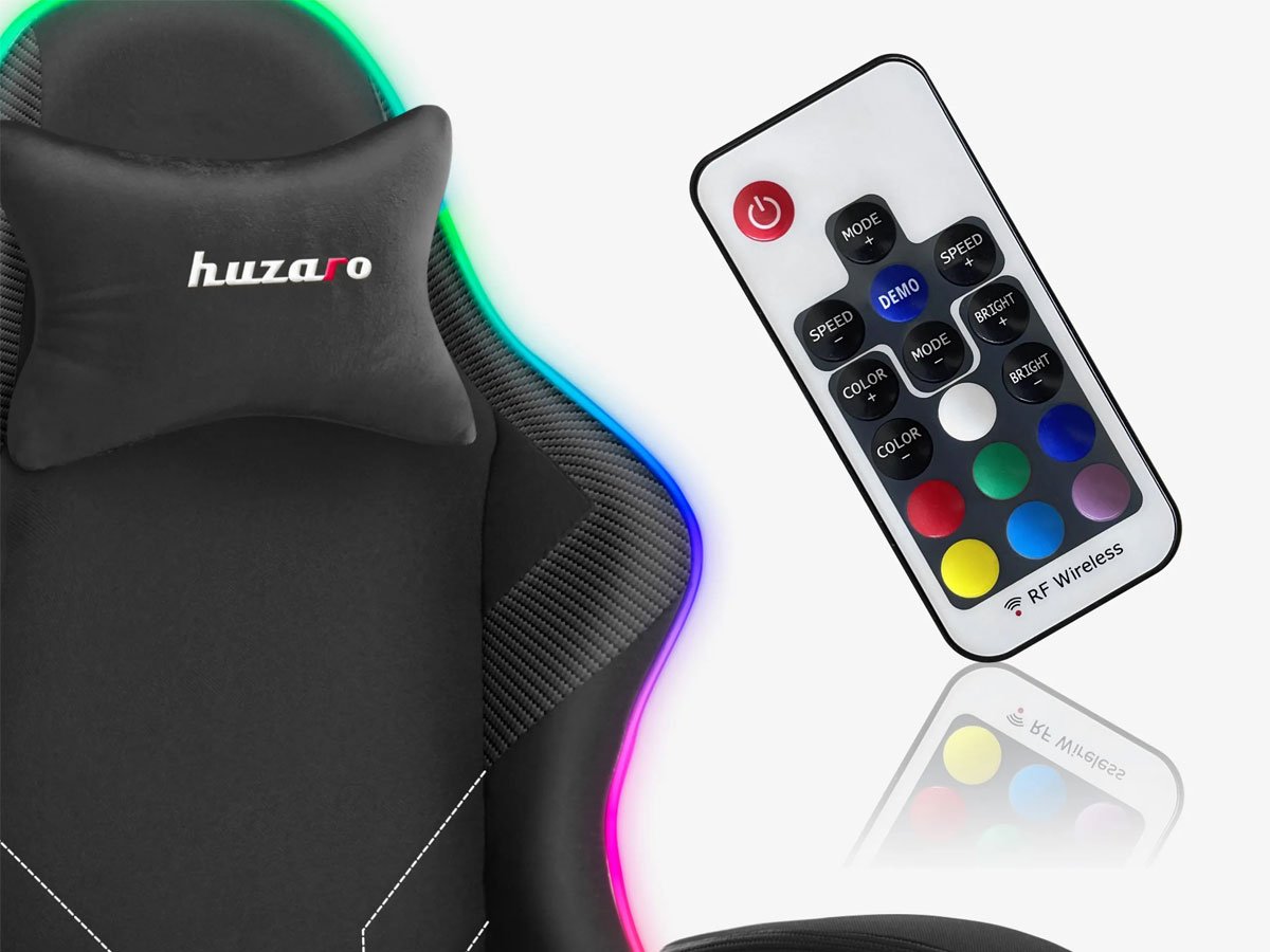 Fotel gamingowy Huzaro Force 3.7 RGB Black - Oświetlenie RGB