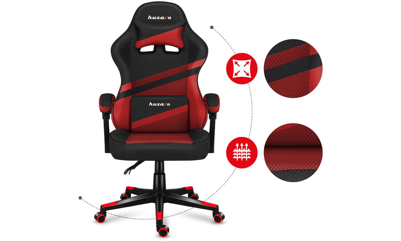 Huzaro Force 4.4 Red Mesh przewiewne obicie