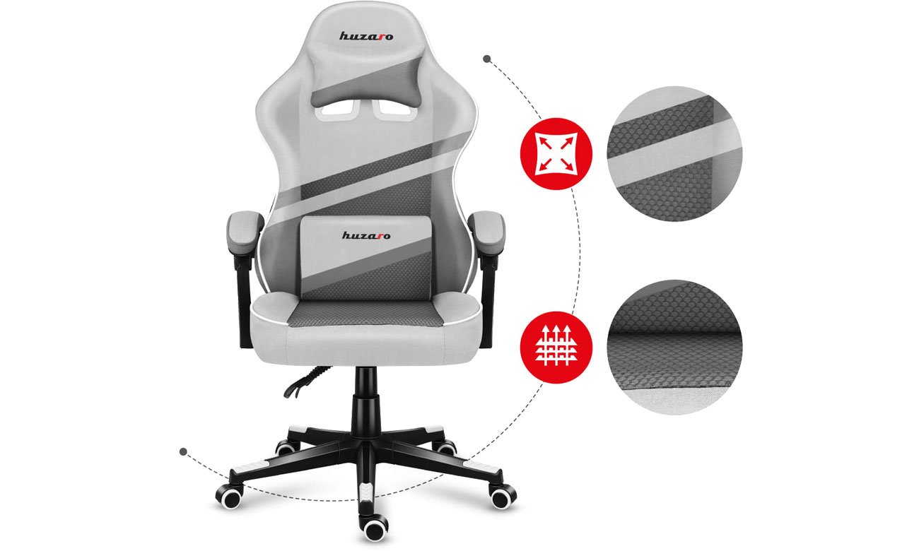 Huzaro Force 4.4 White Mesh przewiewne obicie