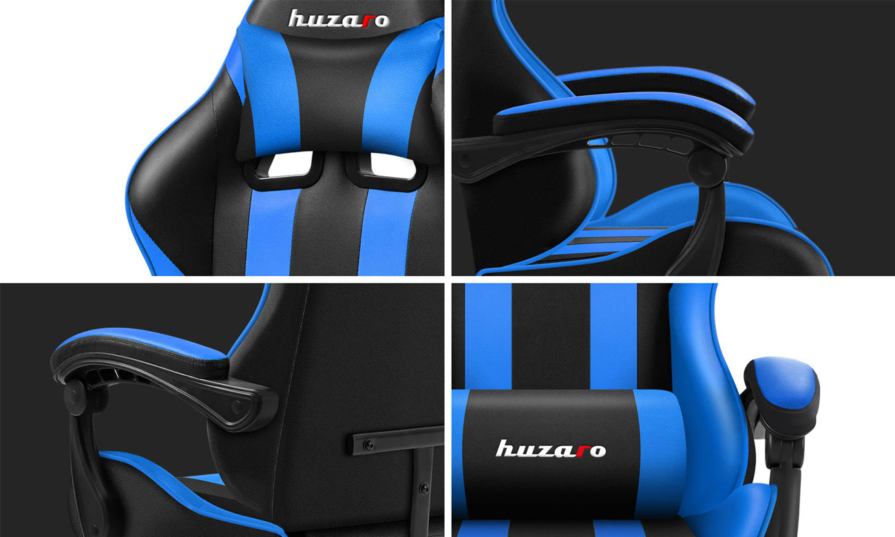 Fotel gamingowy Huzaro Force 4.5 Blue - Elementy zapewniające wygodę użytkowania