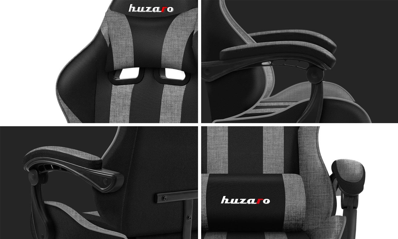 Fotel gamingowy Huzaro Force 4.5 Grey Mesh - Elementy zapewniające wygodę użytkowania