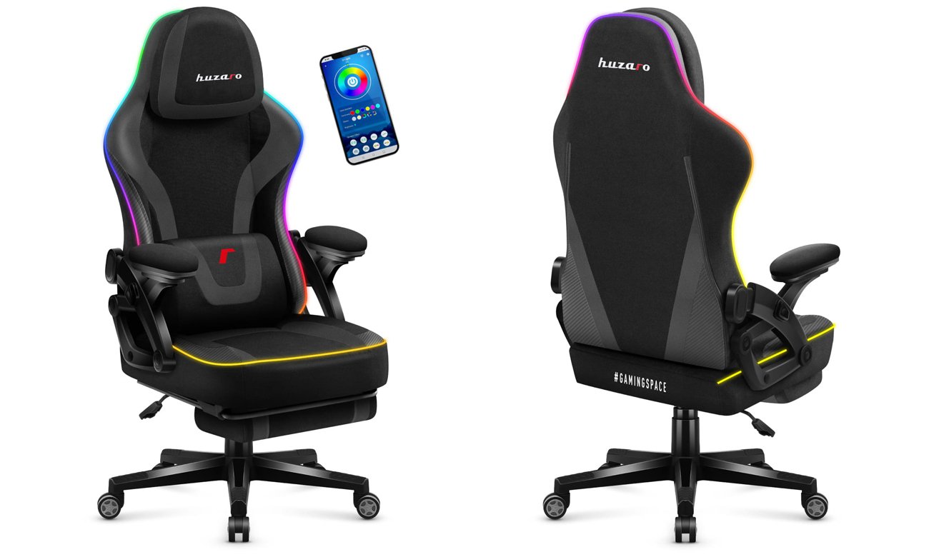 Fotel gamingowy Huzaro Force 4.6 Black RGB Smart - Grafika