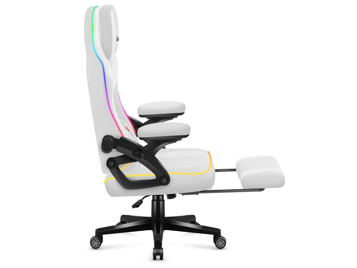 Fotel gamingowy Huzaro Force 4.6 White RGB Smart - Widok prawegoboku