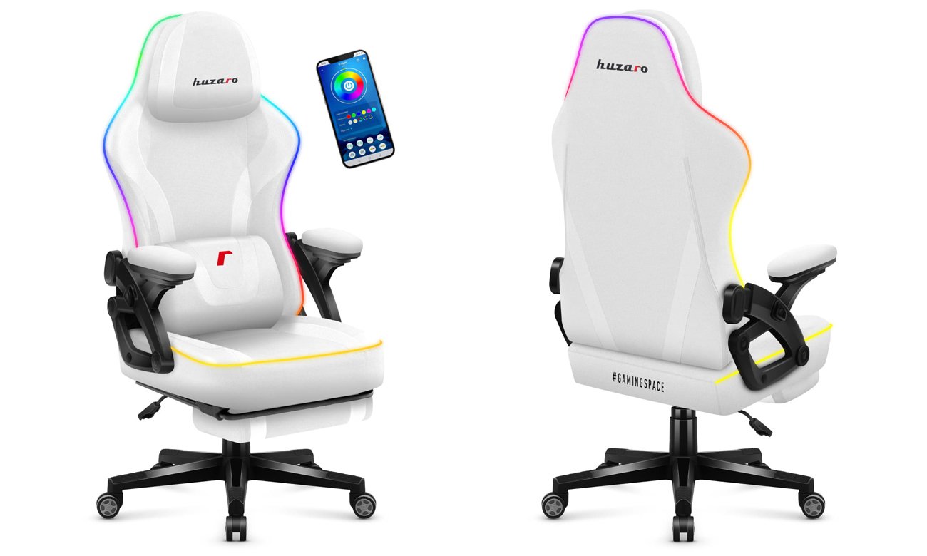 Fotel gamingowy Huzaro Force 4.6 White RGB Smart - Grafika