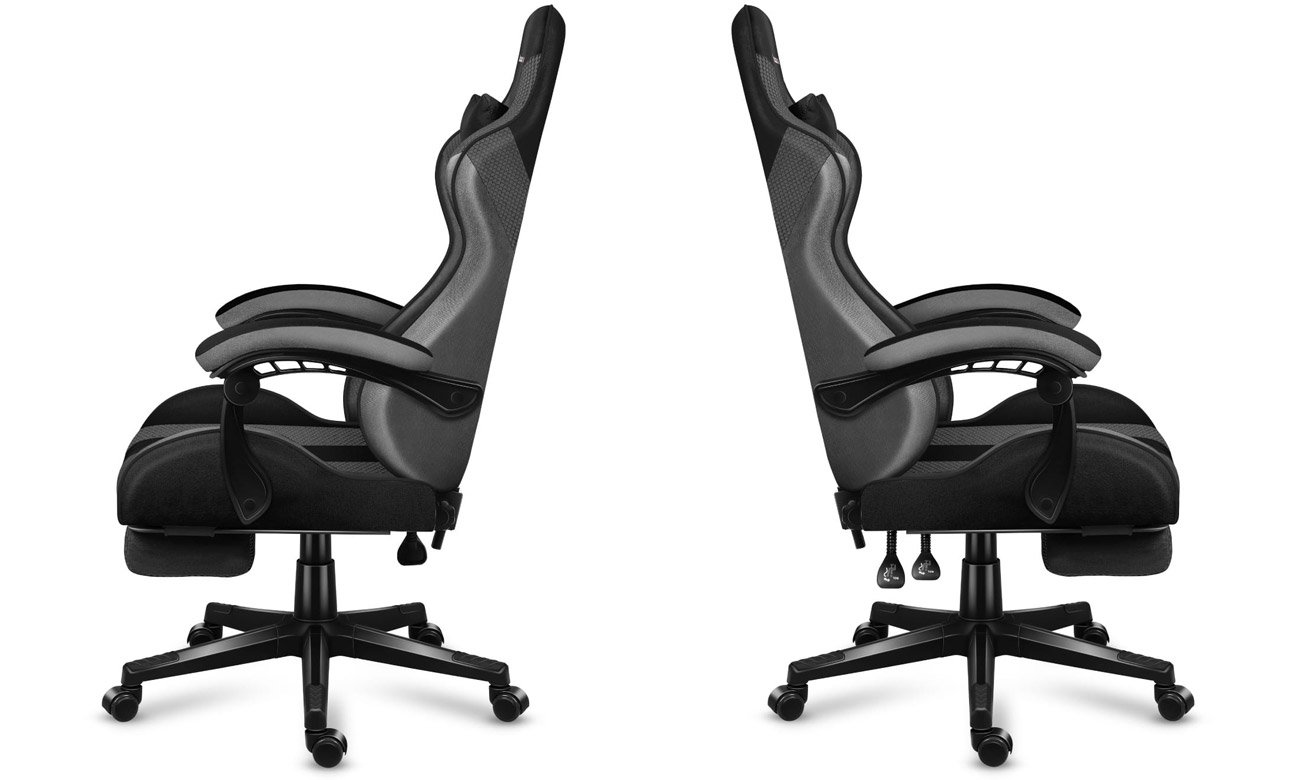Fotel gamingowy Huzaro Force 4.7 Grey Mesh - Widok z lewego i prawego boku