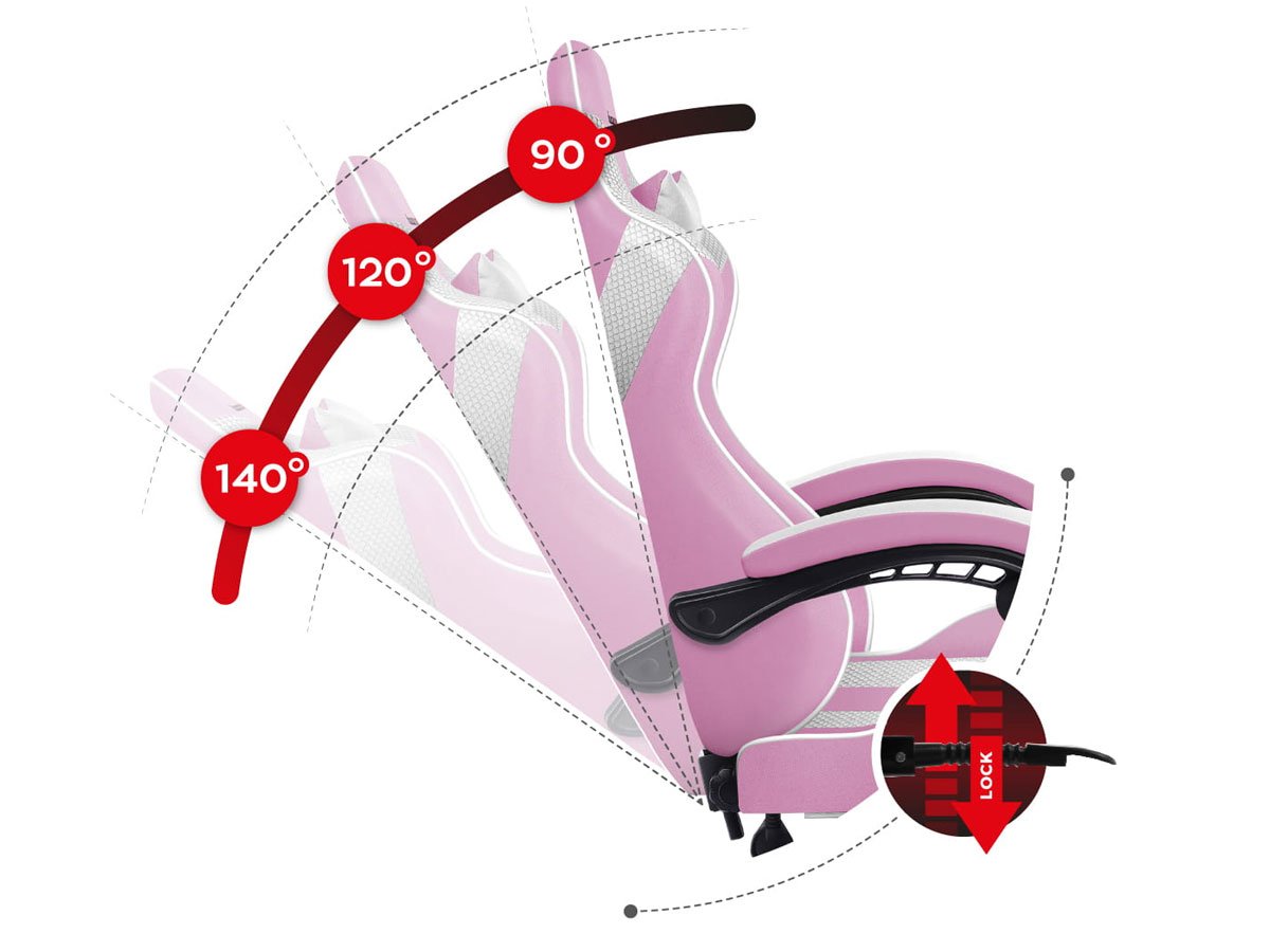 Fotel gamingowy Huzaro Force 4.7 Pink Mesh - Komfort na każdym poziomie