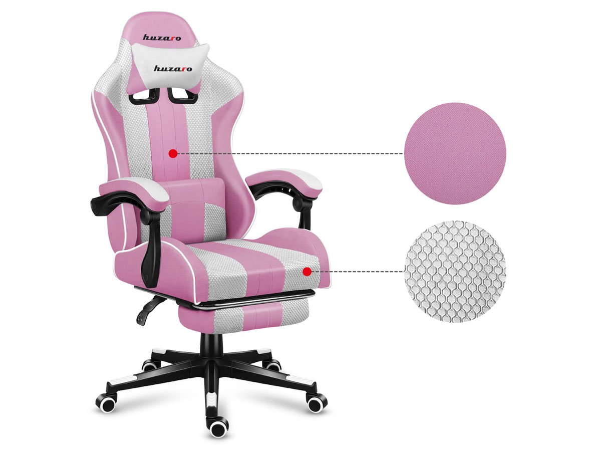 Fotel gamingowy Huzaro Force 4.7 Pink Mesh - Materiały, które robią różnicę