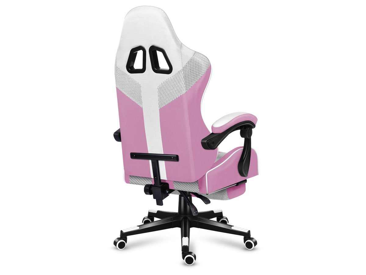 Fotel gamingowy Huzaro Force 4.7 Pink Mesh - Widok od tyłu pod kątem