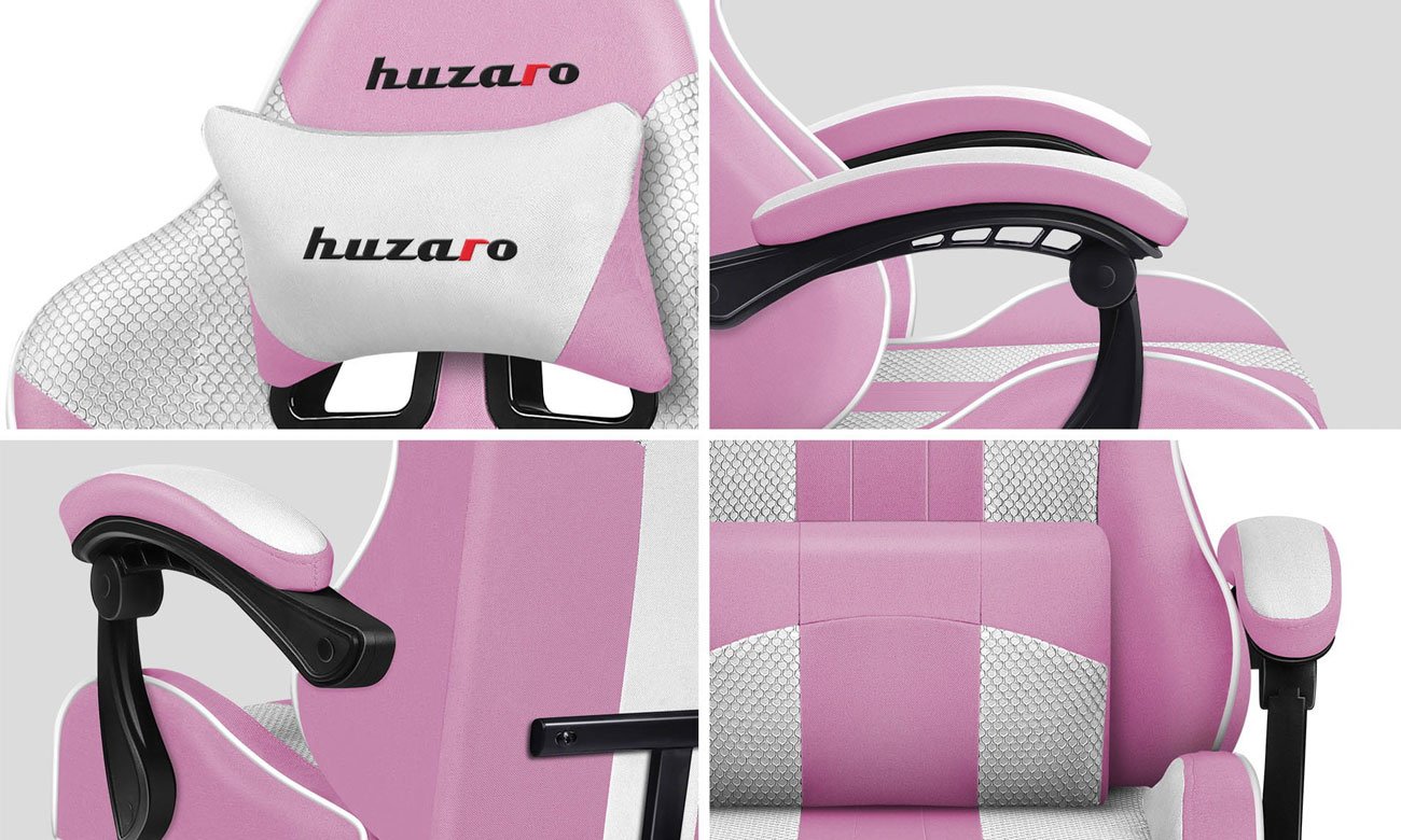 Fotel gamingowy Huzaro Force 4.7 Pink Mesh - Grafika z funkcjami