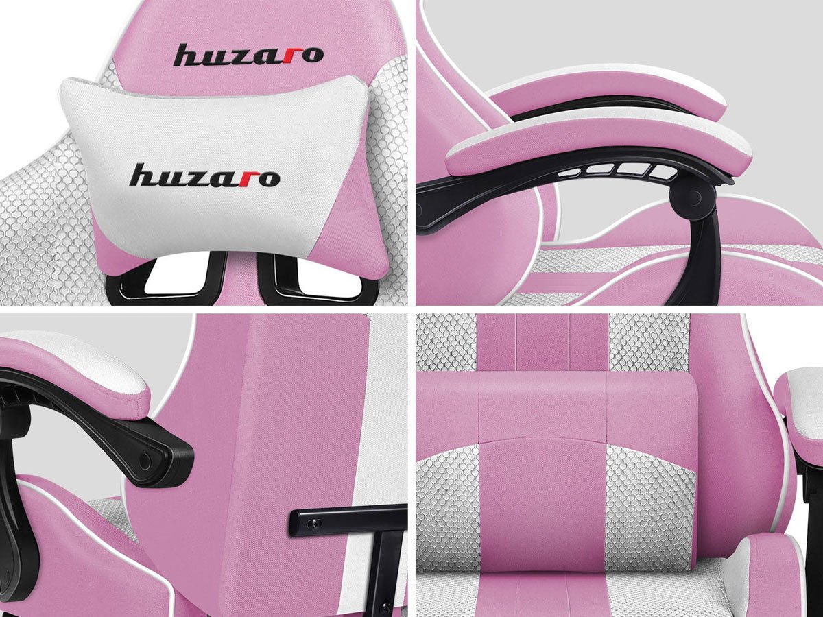 Fotel gamingowy Huzaro Force 4.7 Pink Mesh - Grafika z funkcjami