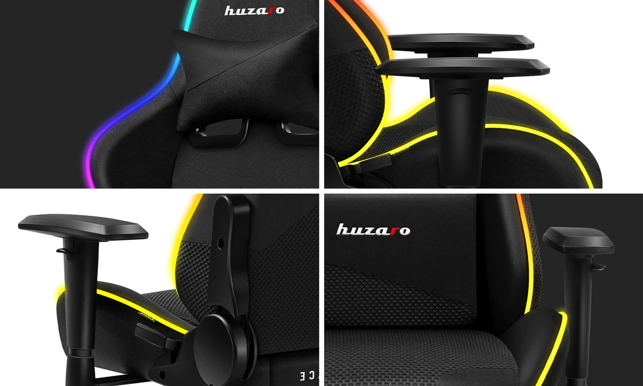 Fotel gamingowy Huzaro Force 6.2 Mesh RGB - Podświetlenie LED RGB