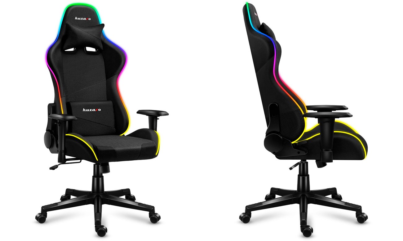Fotel gamingowy Huzaro Force 6.2 Mesh RGB - Widok od przodu pod kątem