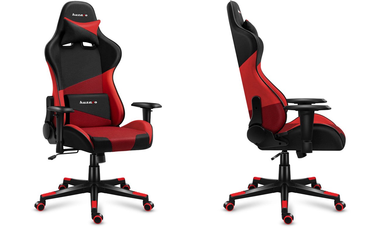 Fotel gamingowy Huzaro Force 6.2 Red Mesh - Widok od przodu pod kątem