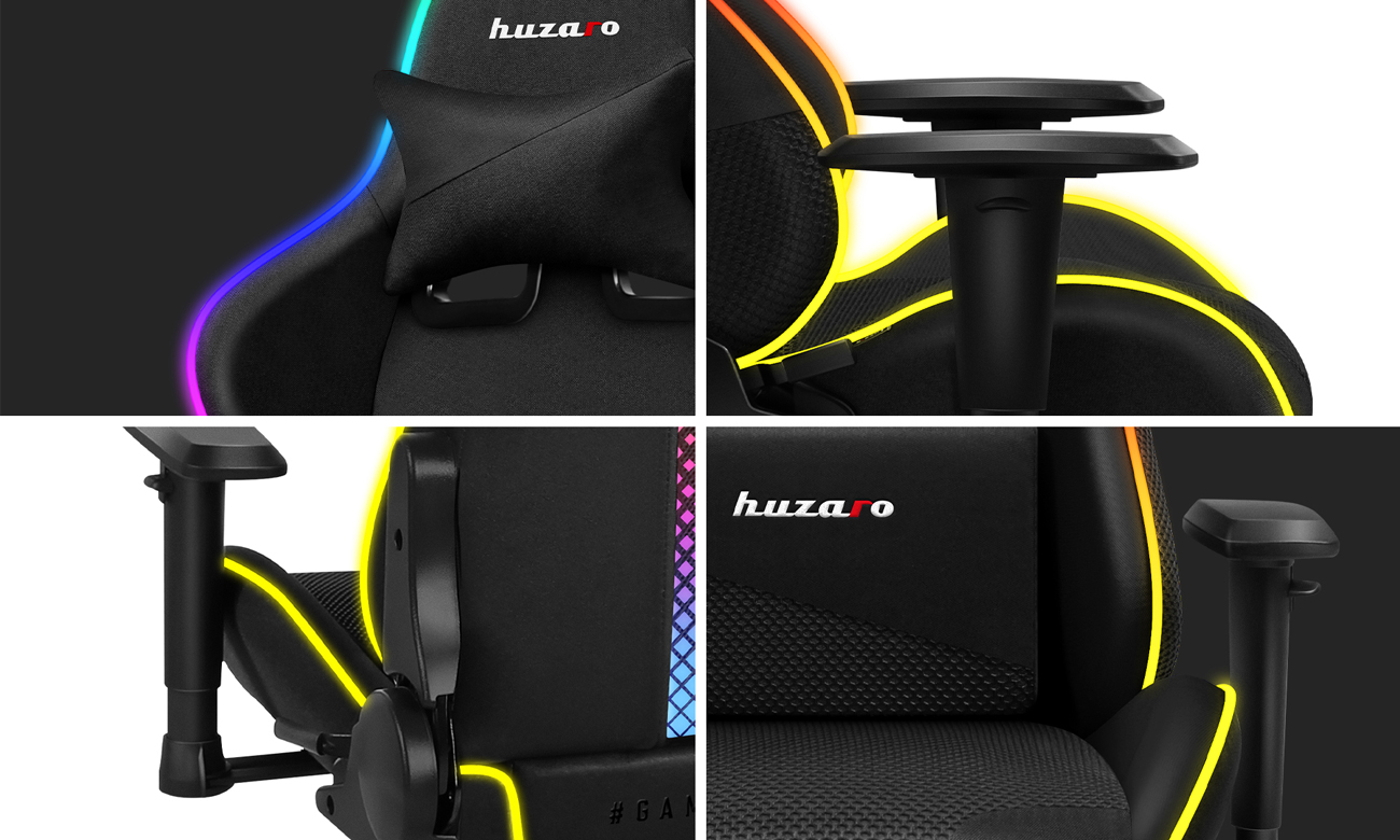 Fotel gamingowy Huzaro Force 6.3 RGB Mesh - Podświetlenie LED RGB