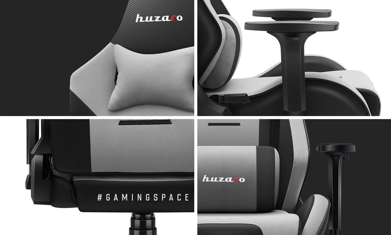 Grafika z funkcjami fotela gamingowego Huzaro Force 7.6 Grey