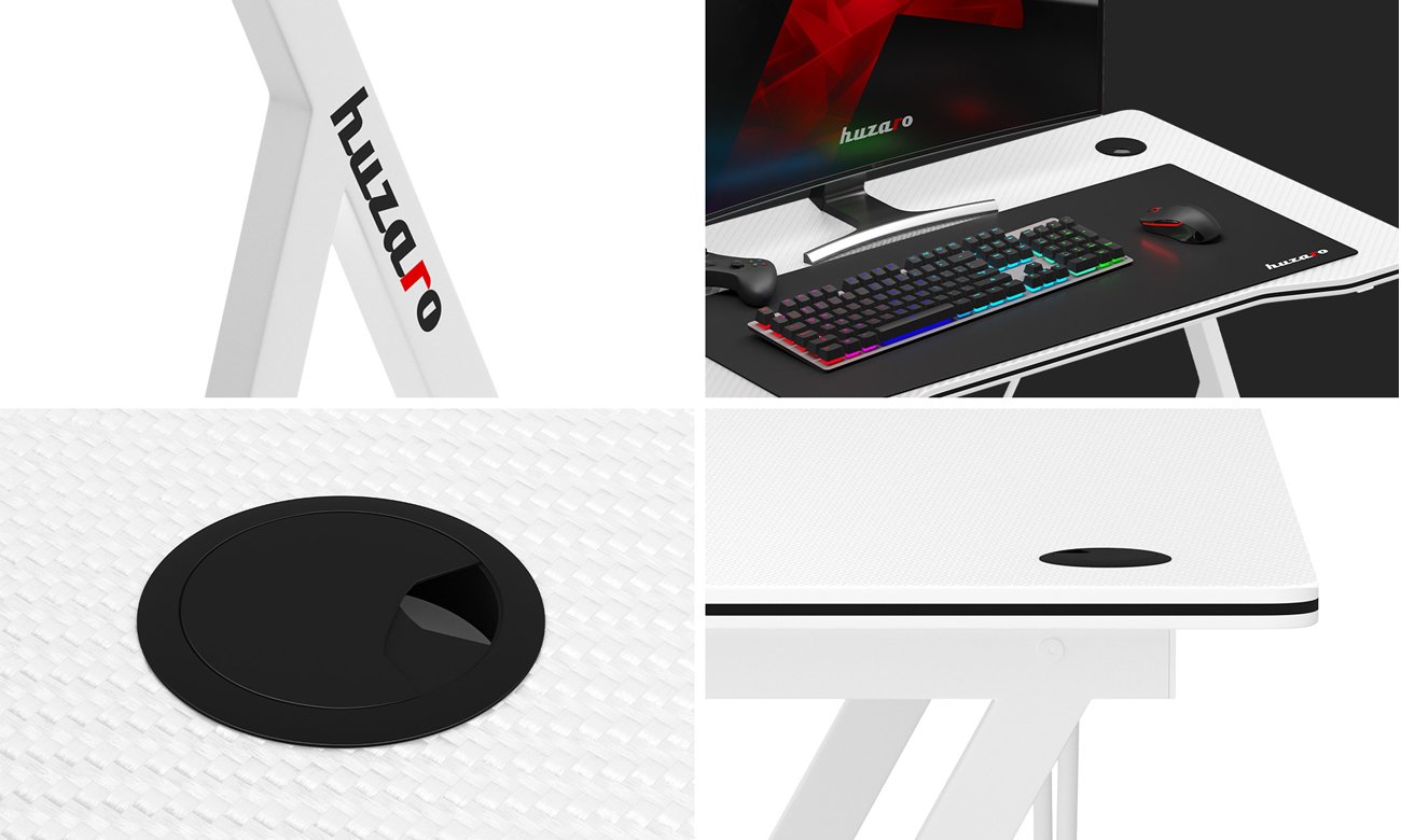 Grafika z funkcjami biurka gamingowego Huzaro Hero 1.4 White