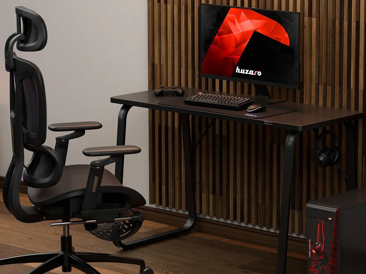 Biurko gamingowe Huzaro Hero 1.5 Black - Grafika lifestyle