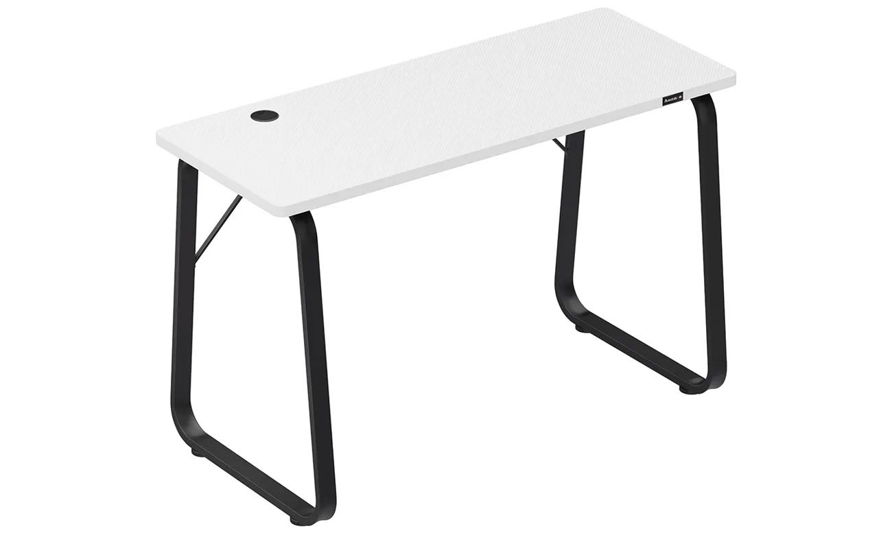 Biurko gamingowe Huzaro Hero 1.5 White - Widok od przodu pod kątem