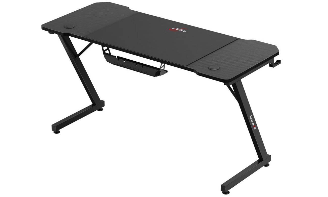 Biurko gamingowe Huzaro Hero 3.3 Black - Widok od tyłu pod kątem