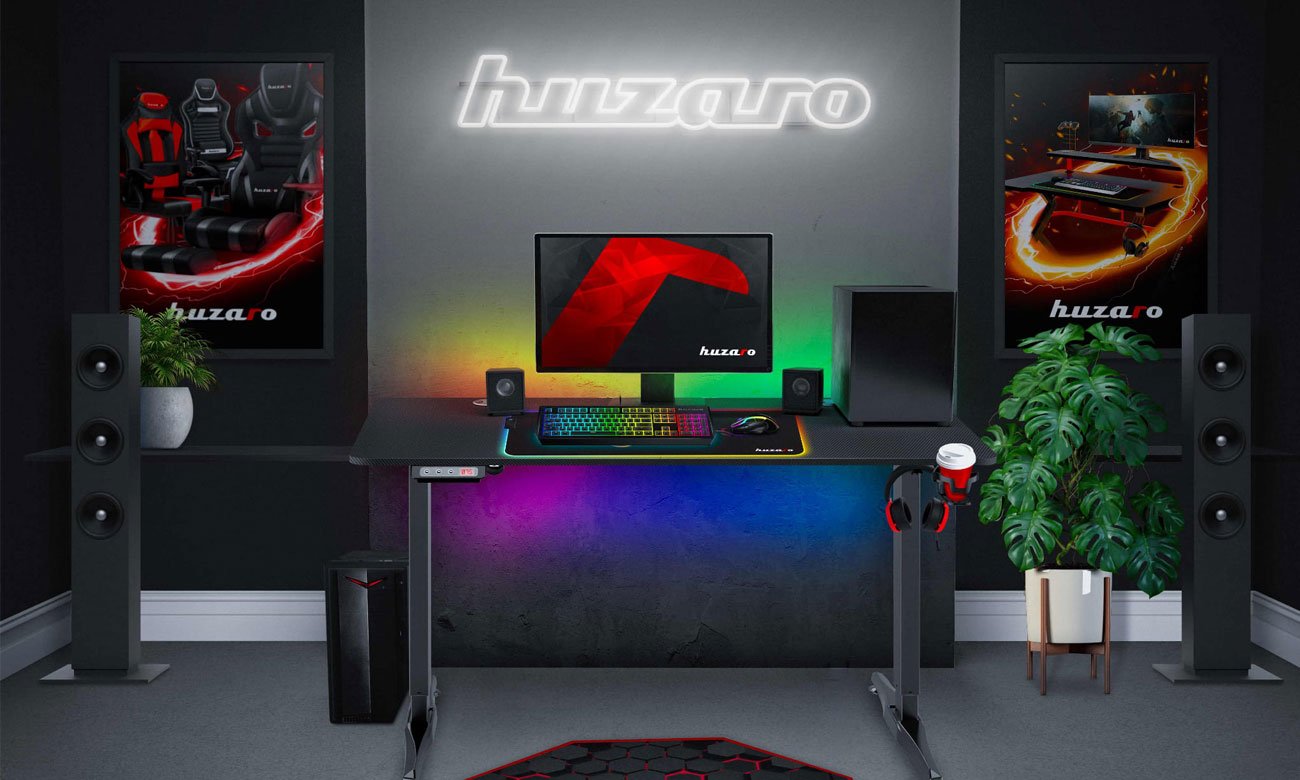 Biurko gamingowe Huzaro Hero 8.5 Black - Grafika lifestyle