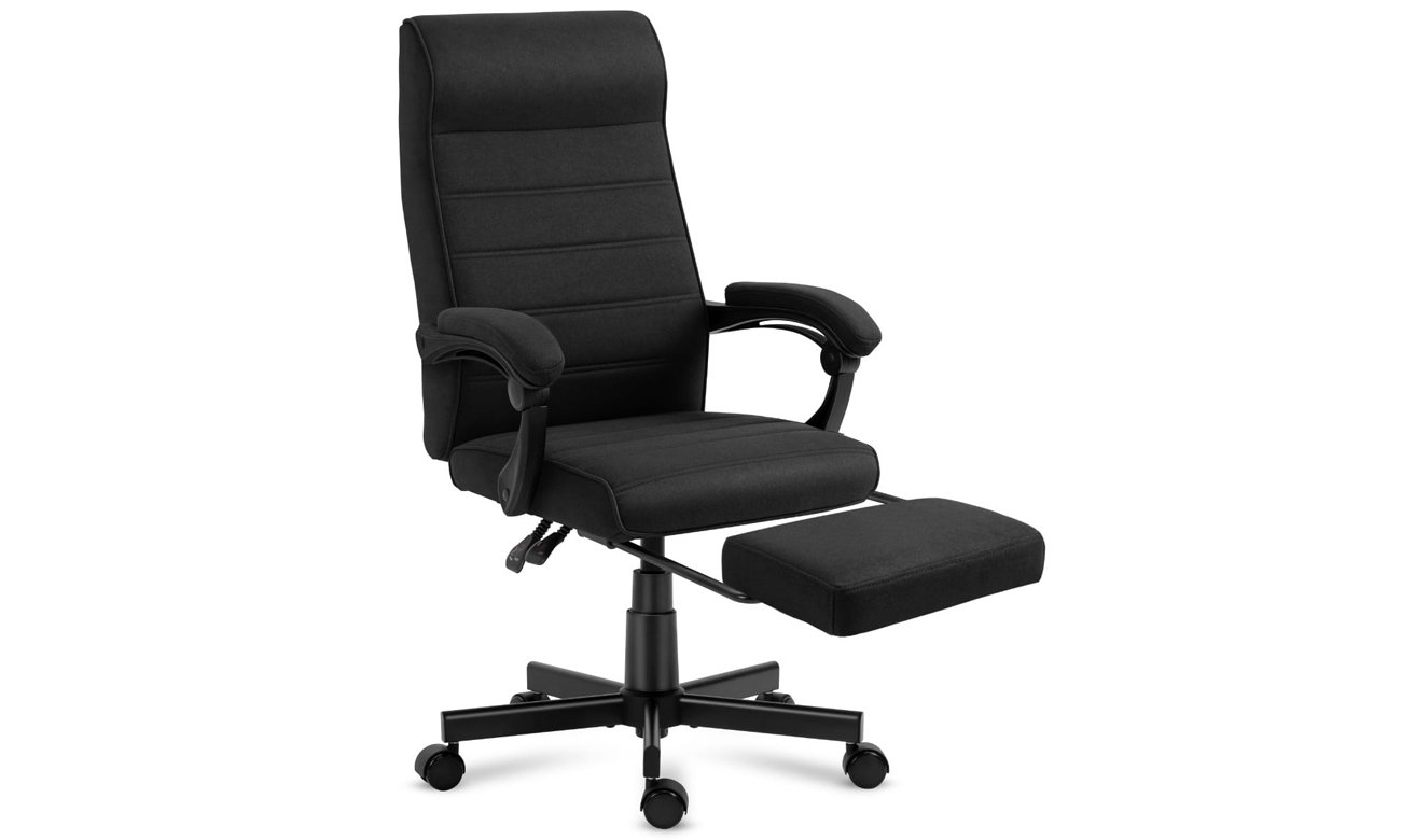 Biurowy fotel obrotowy Mark Adler Boss 4.4 Black - Wysuwany podnóżek