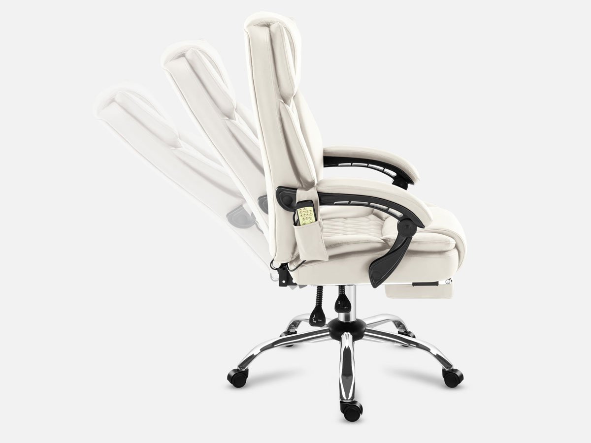 Fotel biurowy z masażem Mark Adler Boss 6.0 Beżowy - Ergonomia i podparcie