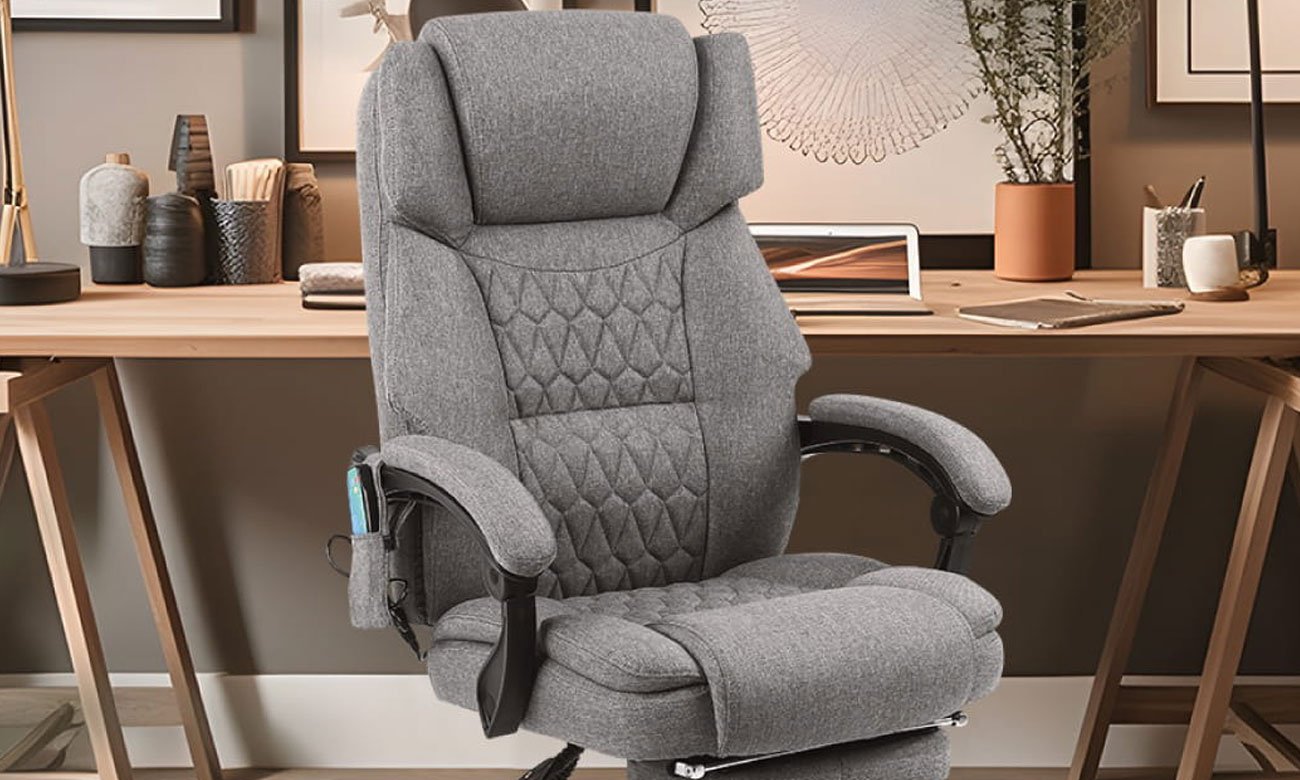 Fotel biurowy z masażem Mark Adler Boss 6.0 Szary - Grafika lifestyle