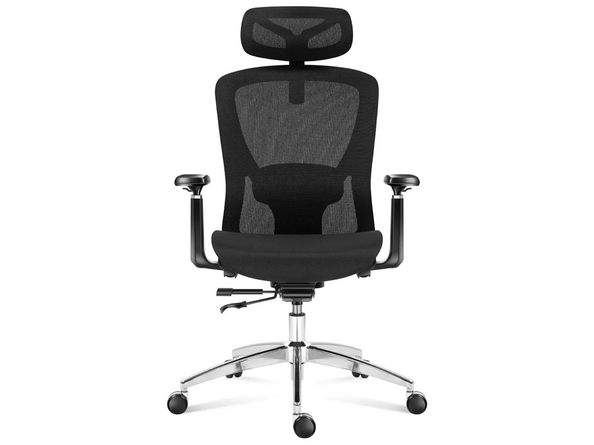 Fotel ergonomiczny Mark Adler Expert 5.3 Black Mesh - Widok od przodu