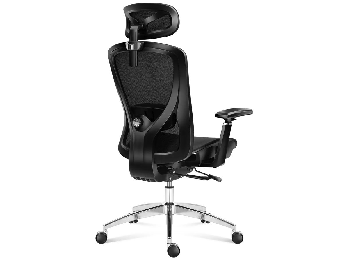 Fotel ergonomiczny Mark Adler Expert 5.3 Black Mesh - Widok od tyłu pod kątem