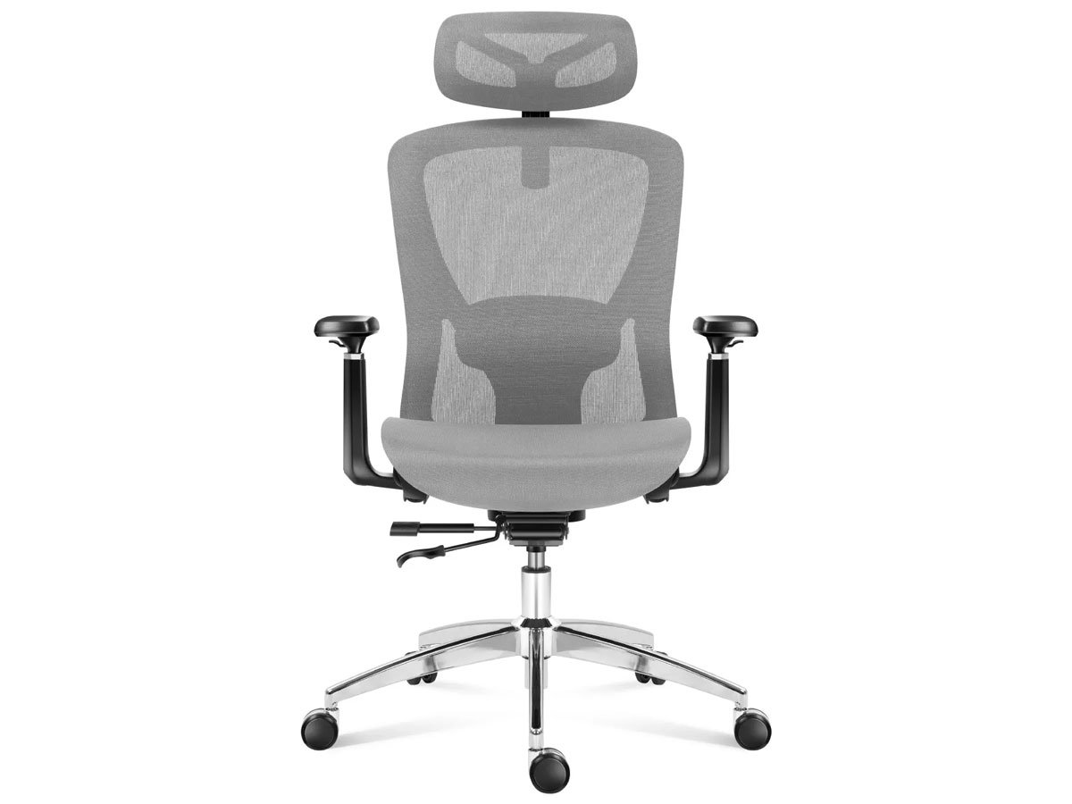 Fotel ergonomiczny Mark Adler Expert 5.3 Grey Mesh - Widok od przodu