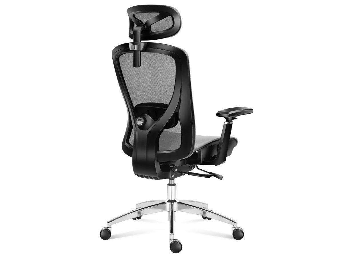 Fotel ergonomiczny Mark Adler Expert 5.3 Grey Mesh - Widok od tyłu pod kątem