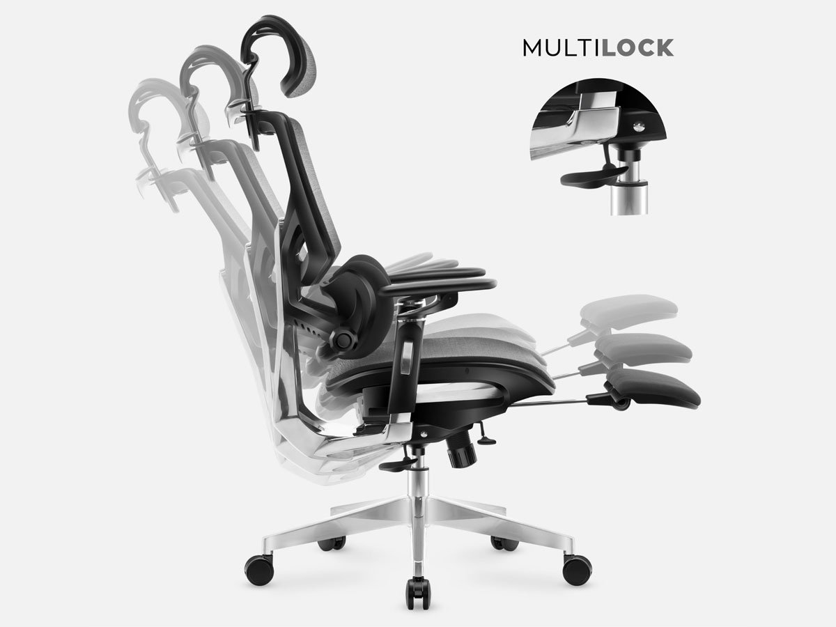Fotel biurowy Mark Adler Expert 9.6 Black - Regulowane oparcie i podnóżek