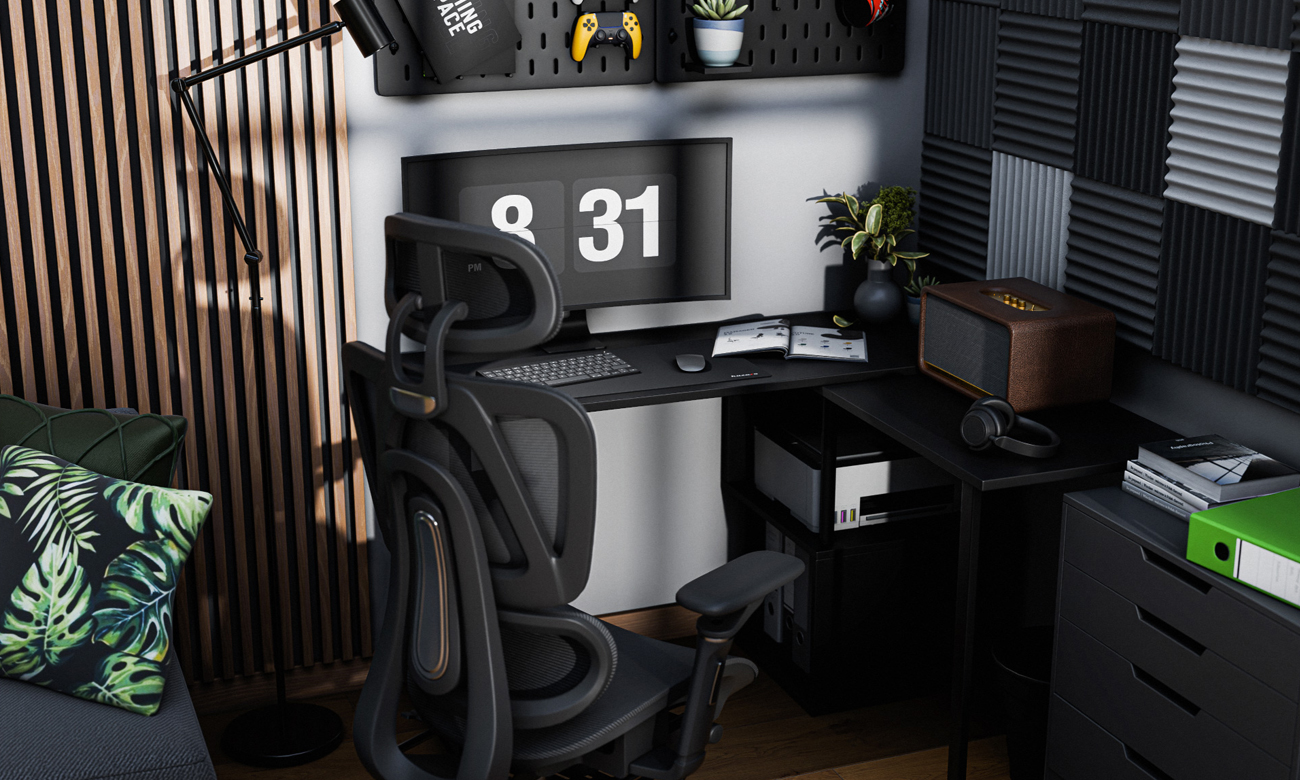 Biurko Mark Adler Leader 5.8 Czarne - Grafika lifestyle