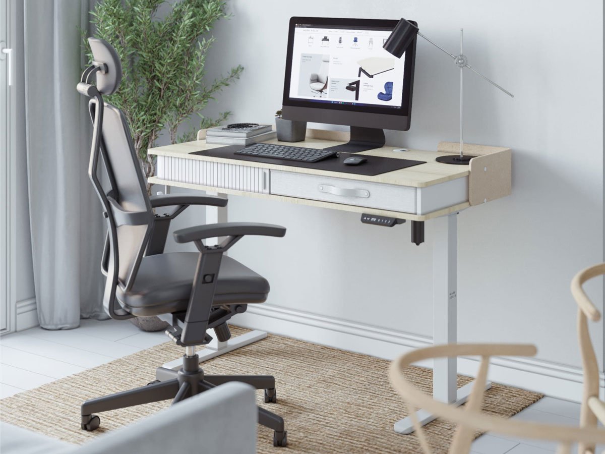 Biurko elektryczne Mark Adler Leader 8.0 Białe - Grafika lifestyle