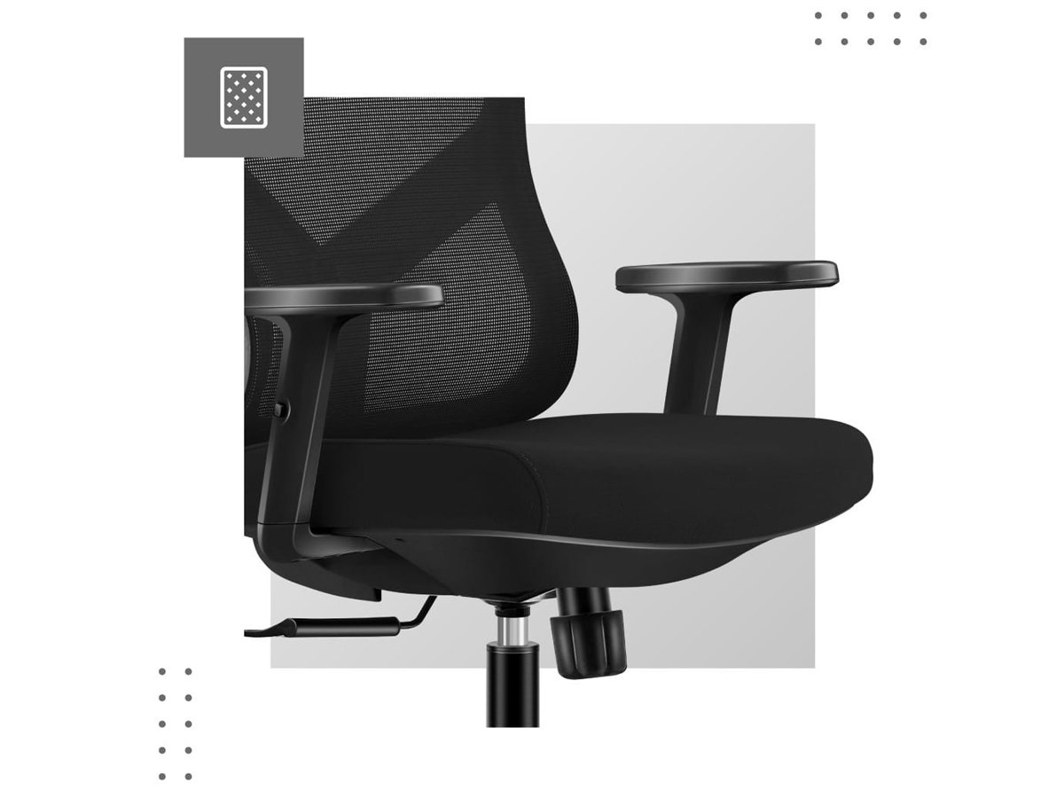 Fotel biurowy Mark Adler Manager 3.3 Black - Wentylowany materiał i siedzisko z wypełnieniem